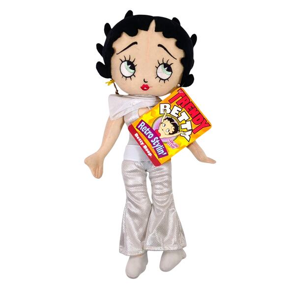 Betty Boop Retro Stylin 70s White Suit 18" Plush Doll NWT Sugar Loaf Collectible - Picture 1 of 5